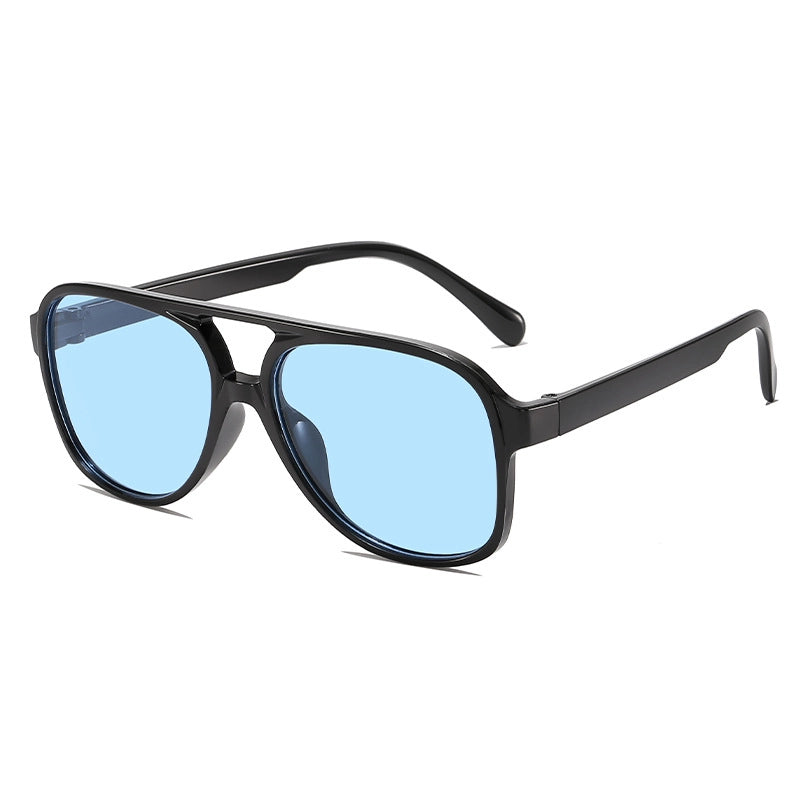 Retro Double Beam Sunglasses New Trendy Personalized Big Frame Internet Celebrity Toad Sunglasses