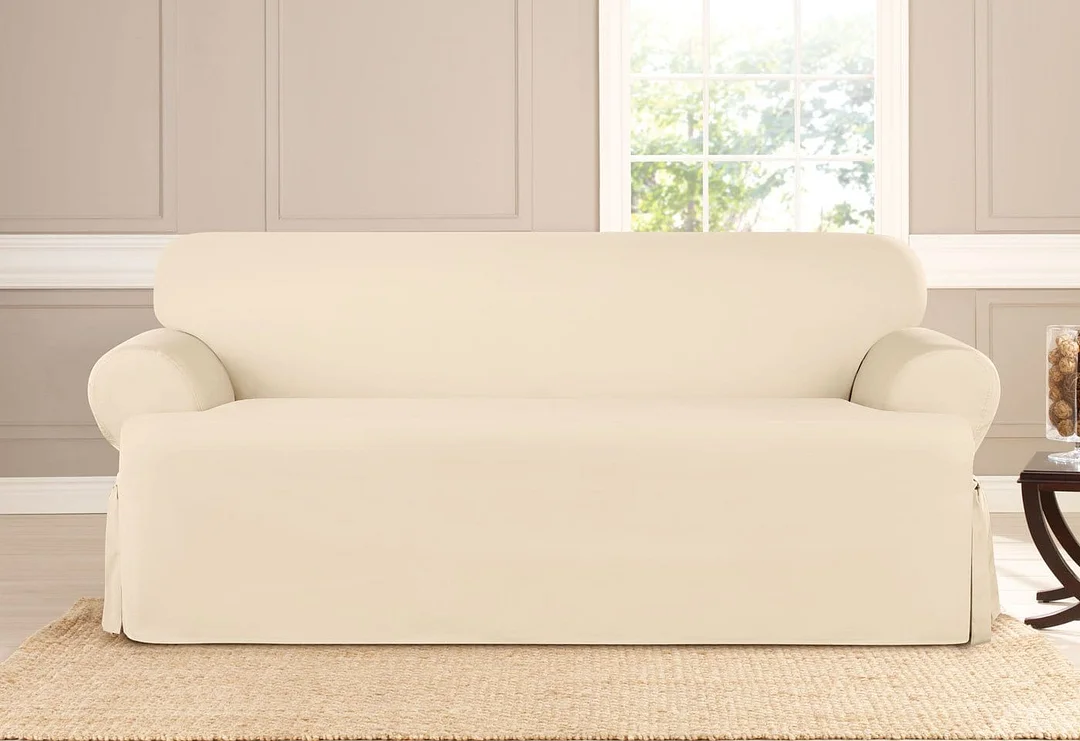 Heavyweight Cotton Duck One Piece Sofa Slipcover 100 Cotton