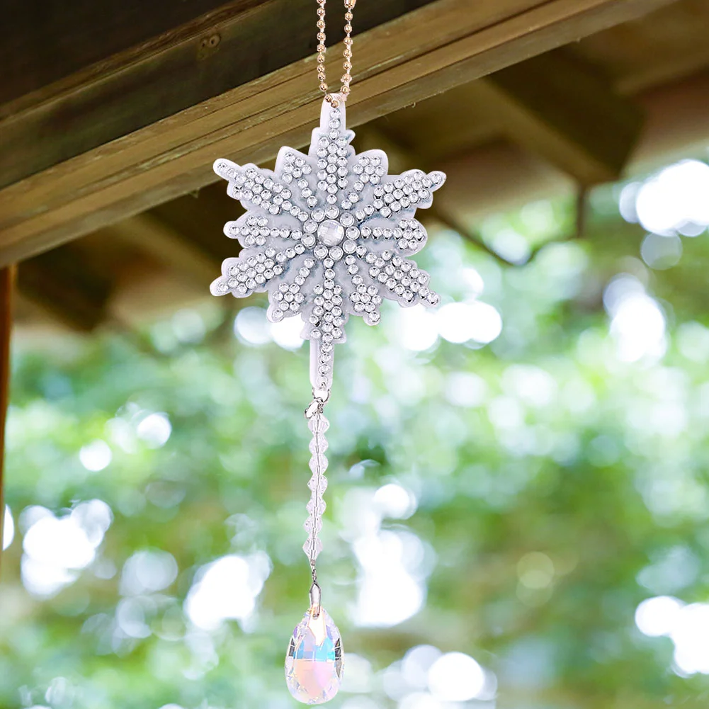 4pcs Christmas Snowfla Wind Chimes Holiday Party Indoor Outdoor Hanging Decoration