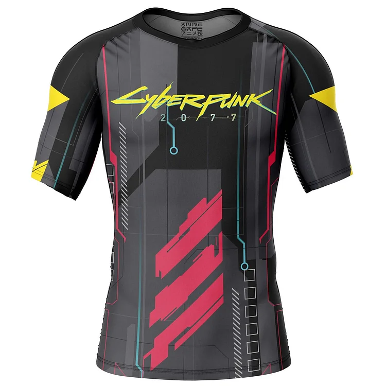 Cyberpunk 2077 Short Sleeve Rash Guard Compression Shirt