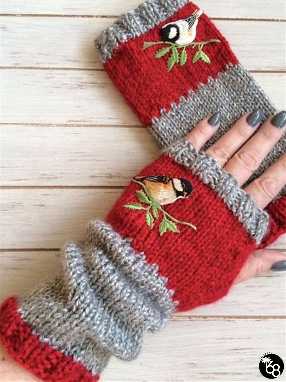 Autumn Winter Casual Basic Flora Knitted Gloves | 168DEAL