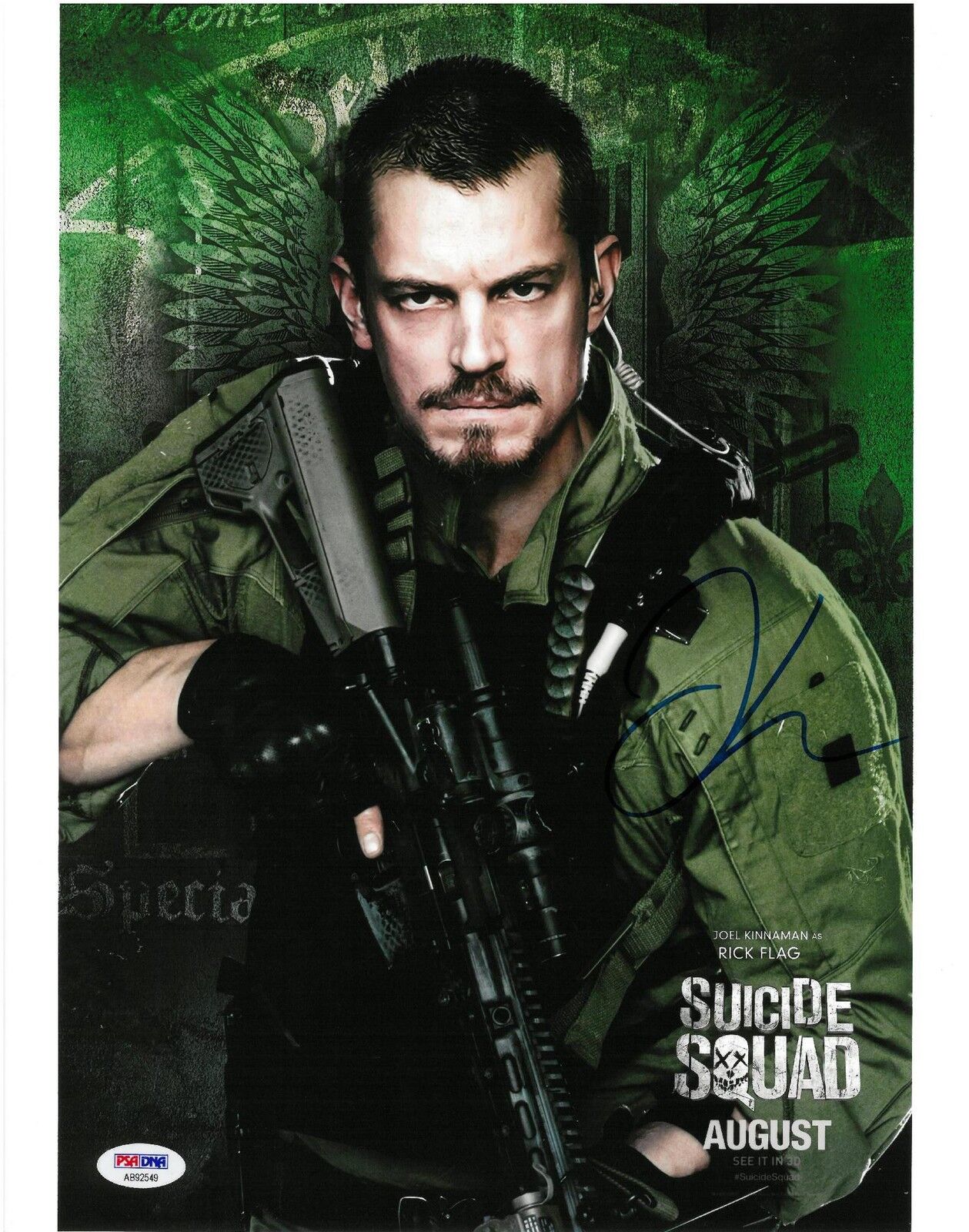 Joel Kinnaman Signed Rick Flag Suicide Squad Auto 11x14 Photo Poster painting PSA/DNA #AB92549