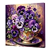 (Framed)Diamond Painting -DIY Round Drill Bouquet in a Glass with Frame(25x25cm)