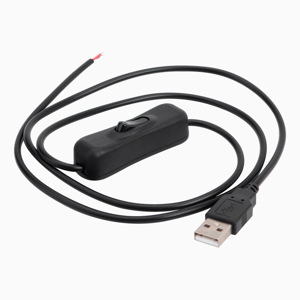 

USB Power Cable 2 Pin USB 2.0 Male Cord Extension DIY with Switch (Black), 501 Original