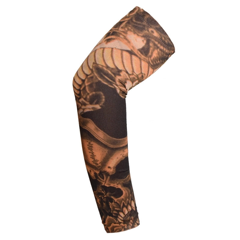 Unisex Punk Cool Style Stripe Skull Polyester Arm Sleeves