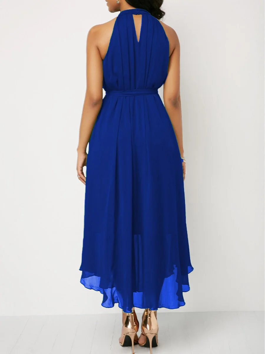 Off Shoulder Chiffon Pleated Dress