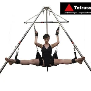 pornhint Pornhint Tetruss Deluxe Bundle + 2 Pair Leather Suspension Cuffs: Shibari Suspension Bondage Frame, Portable BDSM Dungeon & Sex Swing (mature content