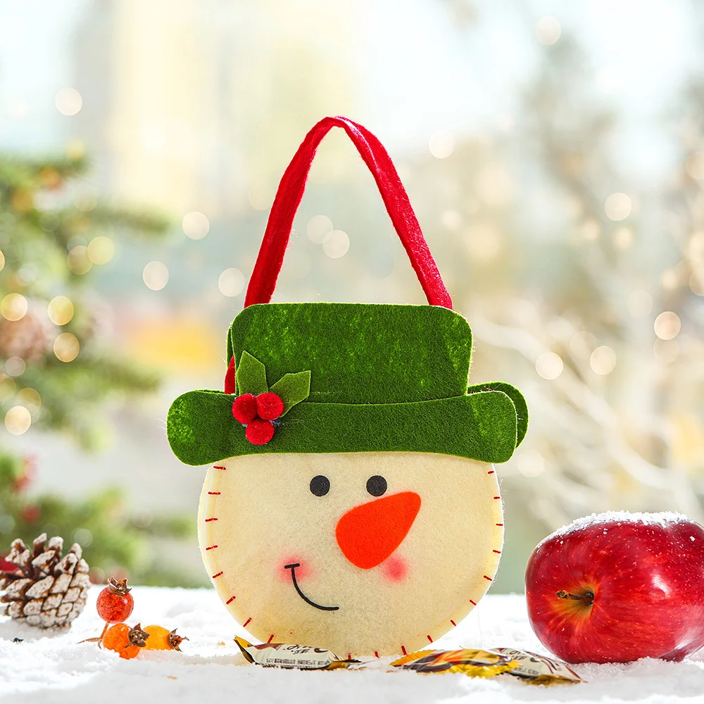 New Christmas creative linen apple bag gift bag ornaments