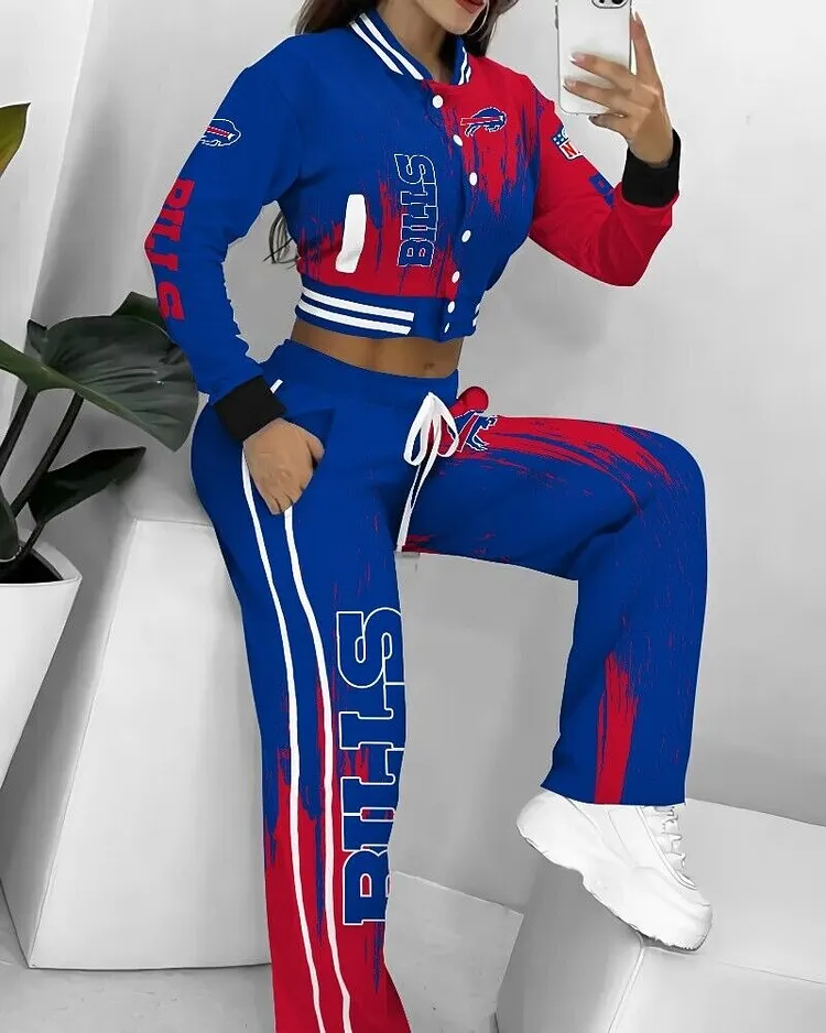  Buffalo Bills 3D Printed Varsity Jacket Set