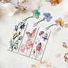 3Pcs DIY Pearl Painting Flowers Insects Bookmark with Butterfly Pendant Home Office Supplies Gift for Book Lovers