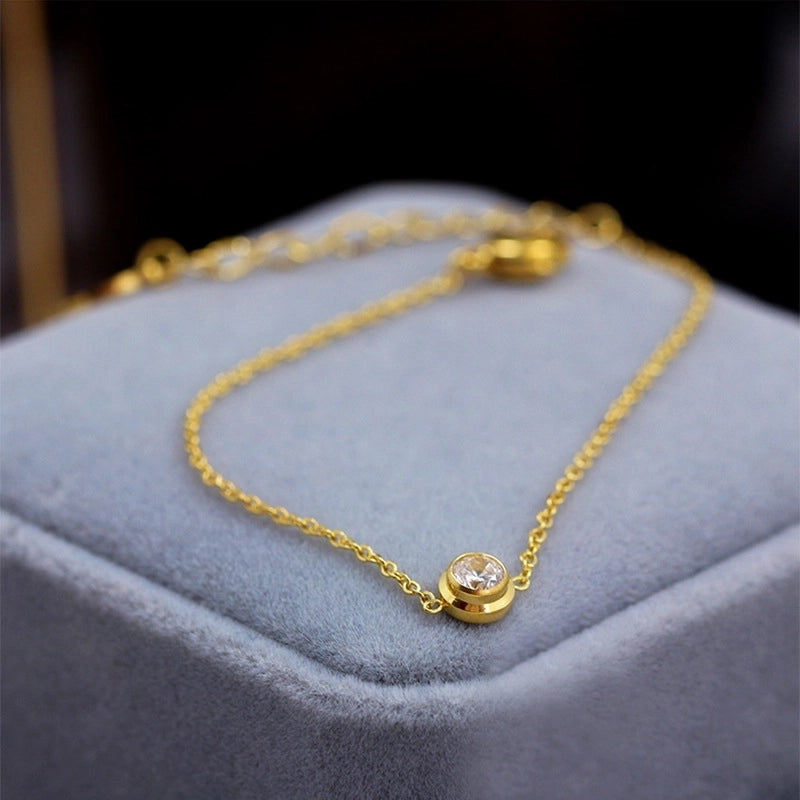 Minimalist IG Style Simple Titanium Steel Rhinestones Bracelets In Bulk