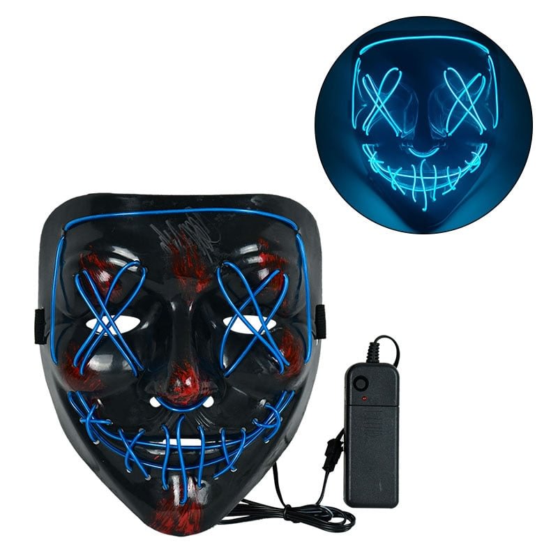 Cosmask Halloween Party Led Mask Masque Masquerade Neon Light Glow In The Dark Mascara Horror Glowing Masks Costume Supplies