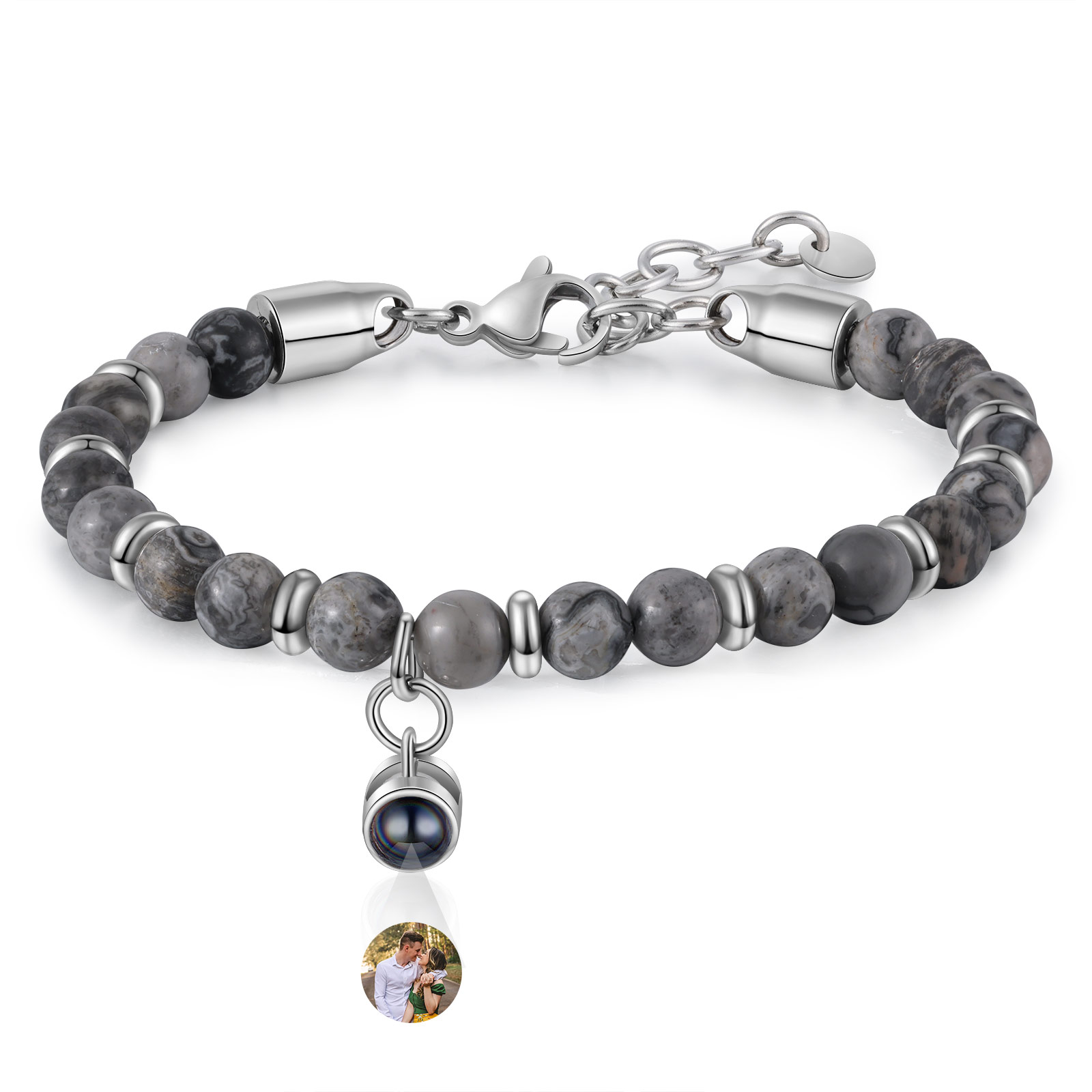 Braccialetto con proiezione personalizzato foto coppia amore Valentine 