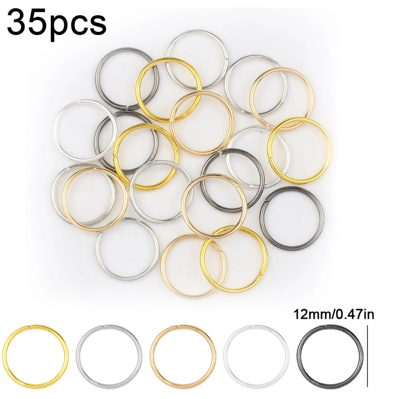 1 Set Diameter 3mm Diameter 4mm Diameter 5mm Alloy Solid Color Open Jump Rings Jewelry Accessories