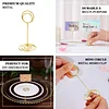 10 Pack | Gold Metal 3.5" Mini Circle Card Holder Stands, Hoop Table Number Stands, Wedding Table Place Card Menu Clips