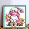 (US Only)Gnome Design DIY Bead Embroidery Kit 39x39cm 9CT Cross Stitch Kit for Home Decor