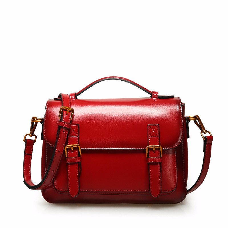 Mature Women Cowhide Messenger Handbag