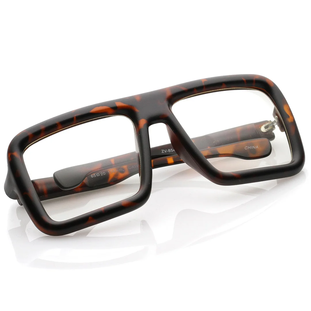 Oversize Bold Thick Frame Clear Lens Square Eyeglasses 58mm