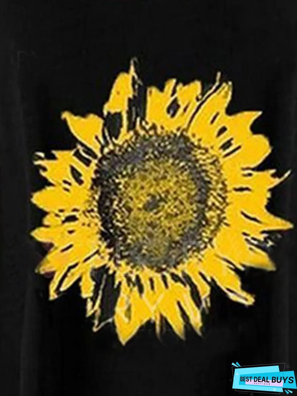 Black Floral Sleeveless Floral-Print T-shirt
