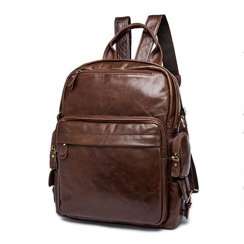 Classic Genuine Leather Vintage Backpacks WIth Large Capacity
