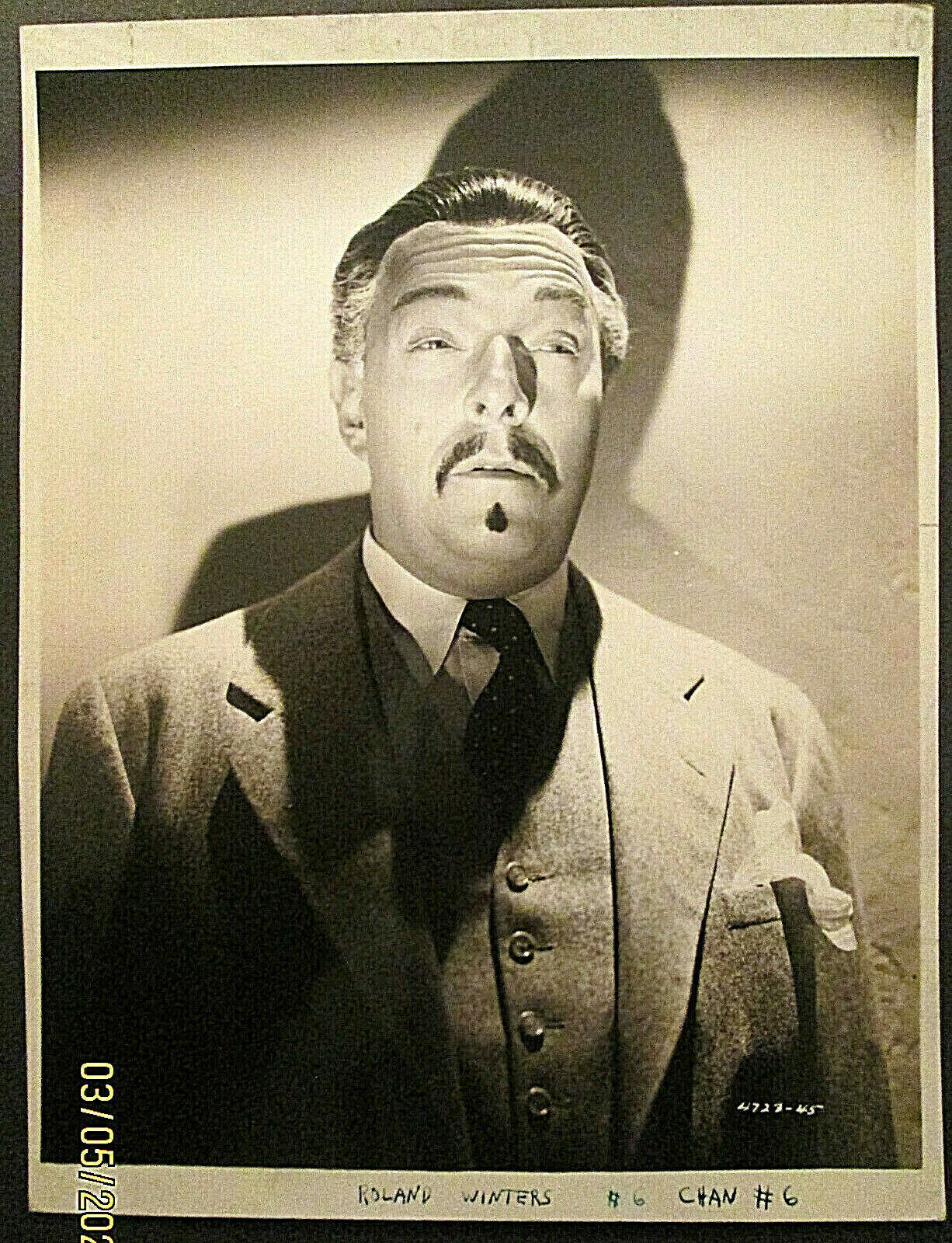 ROLAND WINTERS AS CHARLIE CHAN: (RARE UNSEEN Photo Poster painting FROM THE 1940,S)