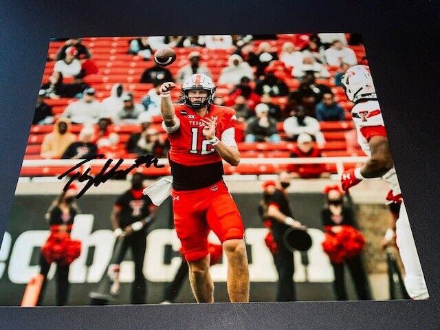 Tyler Shough Signed Autographed 8x10 Photo Poster painting Texas Tech Red Raiders Draft pick?