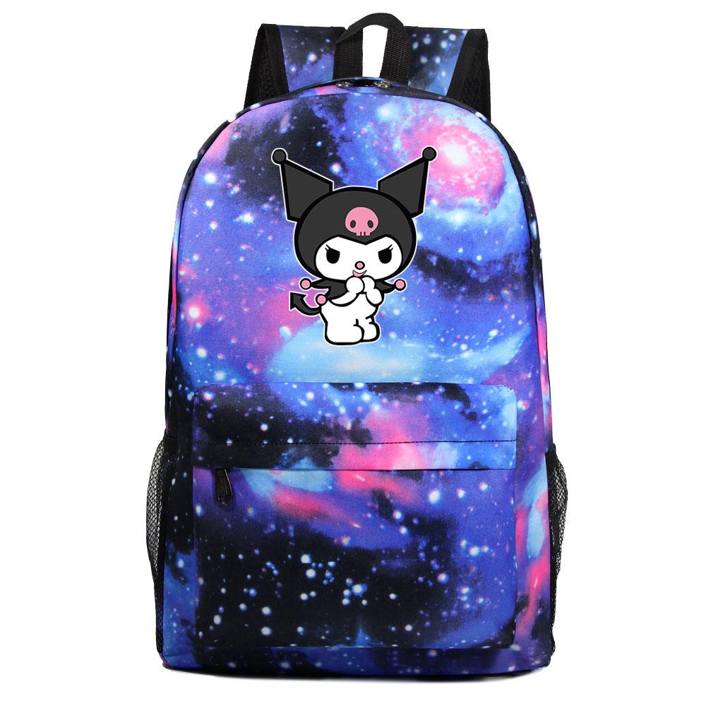 Mayoulove Kuromi Backpack Lightweight Design with Multiple Pockets for School Use-Mayoulove