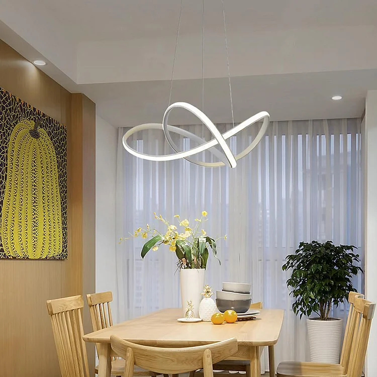 Nordic Style Design Black Chandelier Modern Aluminum Silica Gel Ceiling Light - Appledas