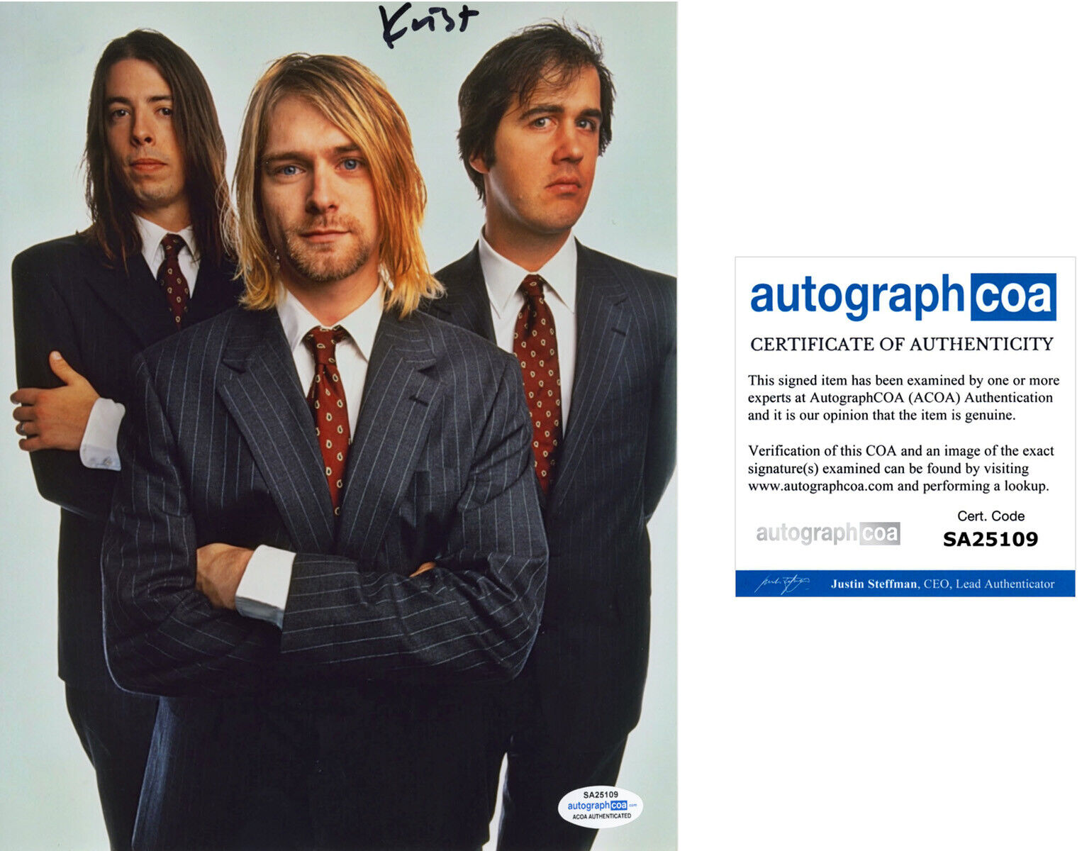 Rare KRIST NOVOSELIC signed Autographed NIRVANA