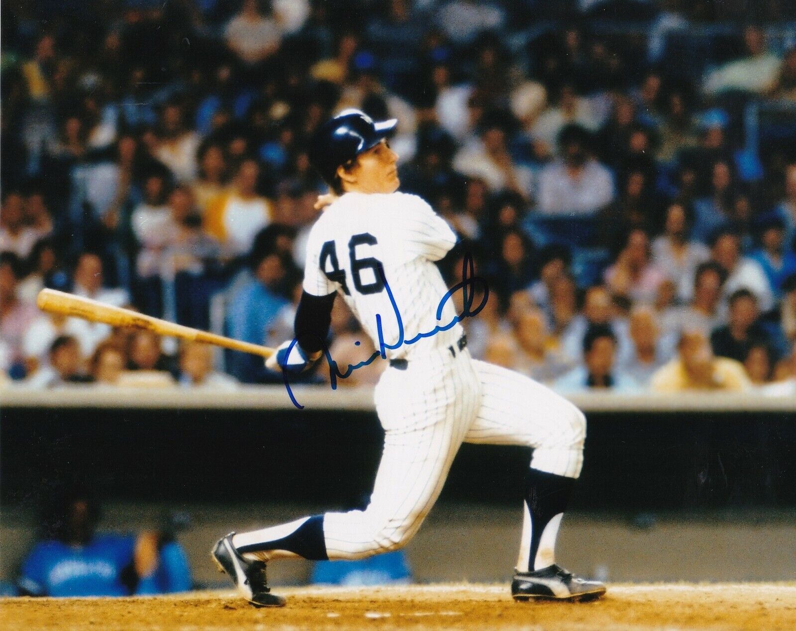 MIKE HEATH NEW YORK YANKEES ACTION SIGNED 8x10