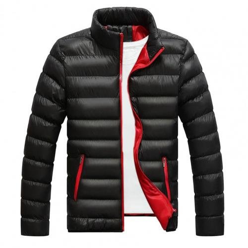 Oversize Men Down Coat Jacket Zipper Windbreak Warm Thick Cardigan Stand Collar Down Outerwear Winter 2021