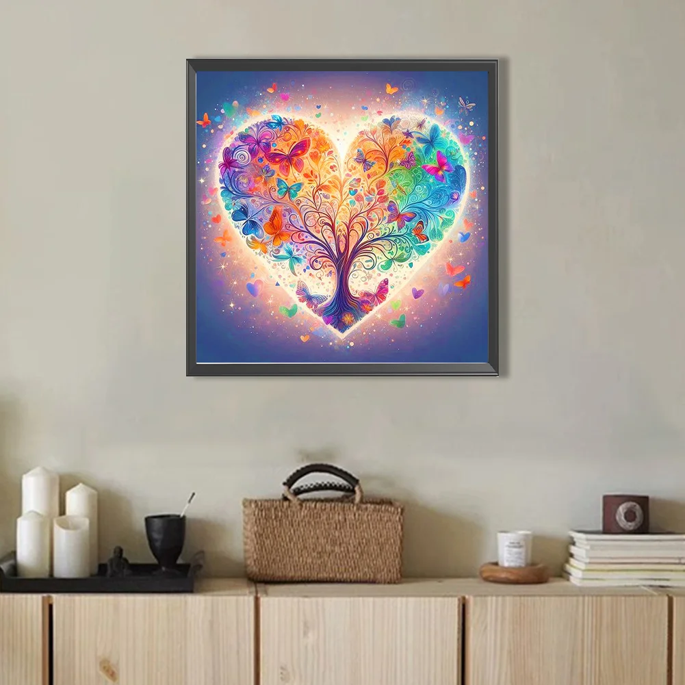 Partial AB Diamond Painting - Full Round Drill - Love Tree(Canvas|45*45cm)
