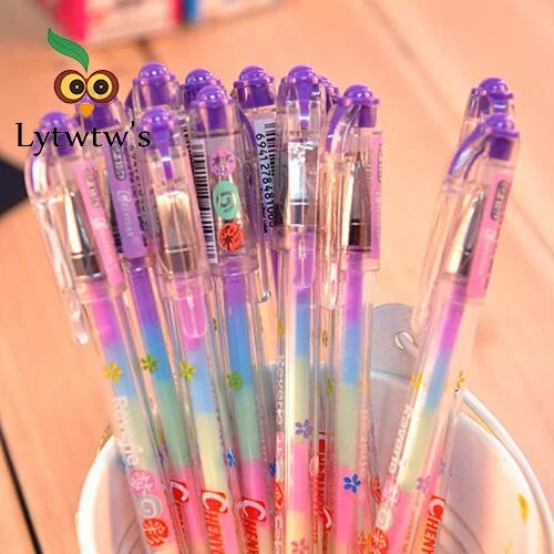 1 Piece Lytwtw's Korean Stationery Cartoon Cute Lovely Candy text marker Gel Pens Student School Supply Change 7 Colors Draw