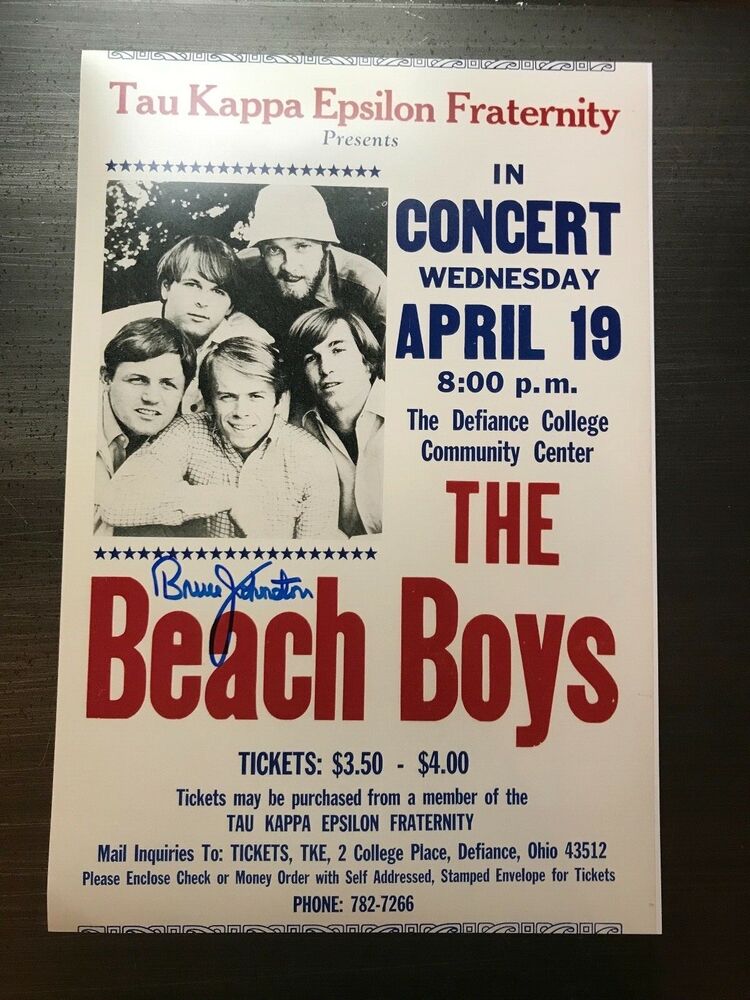 * BRUCE JOHNSTON * signed 12x18 concert poster * THE BEACH BOYS * PROOF * 1