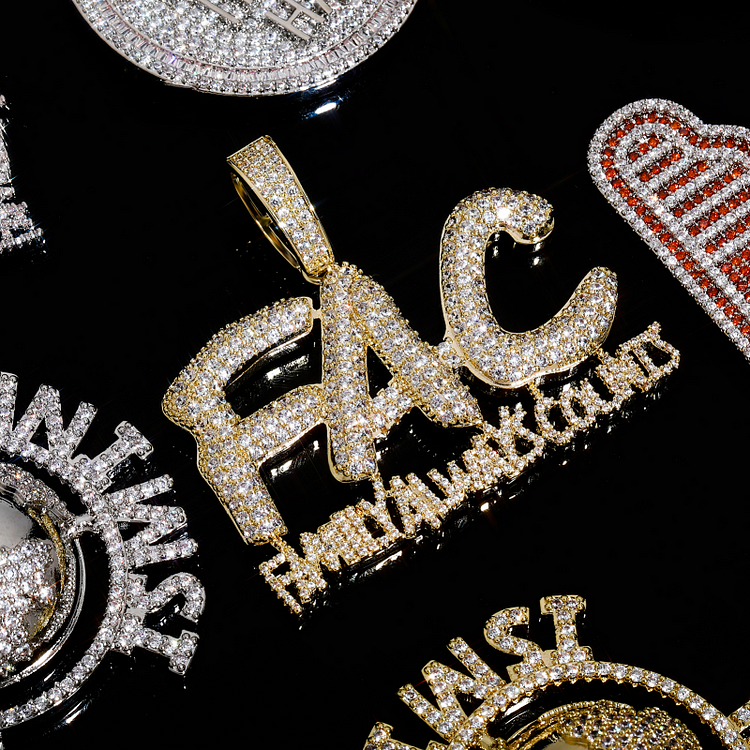FAC Family Always Counts Hollow Pendant Necklace