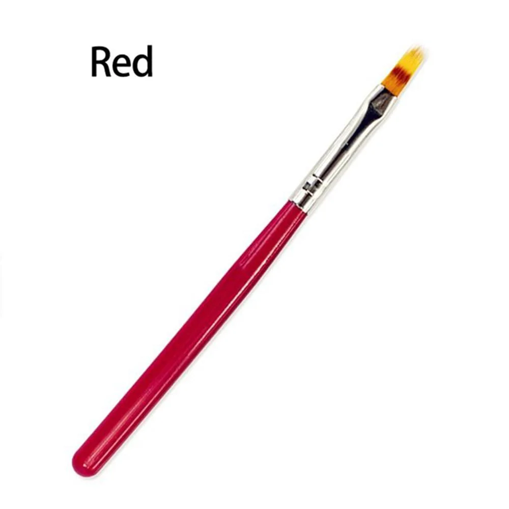 1PC Nail Brush Pen UV Gel Gradient Bloom Nail Art Painting With Wood Handle Nylon Hair Black White Red Draw Manicure Nail Tool