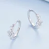 Sterling Silver Flower Hoop Earrings