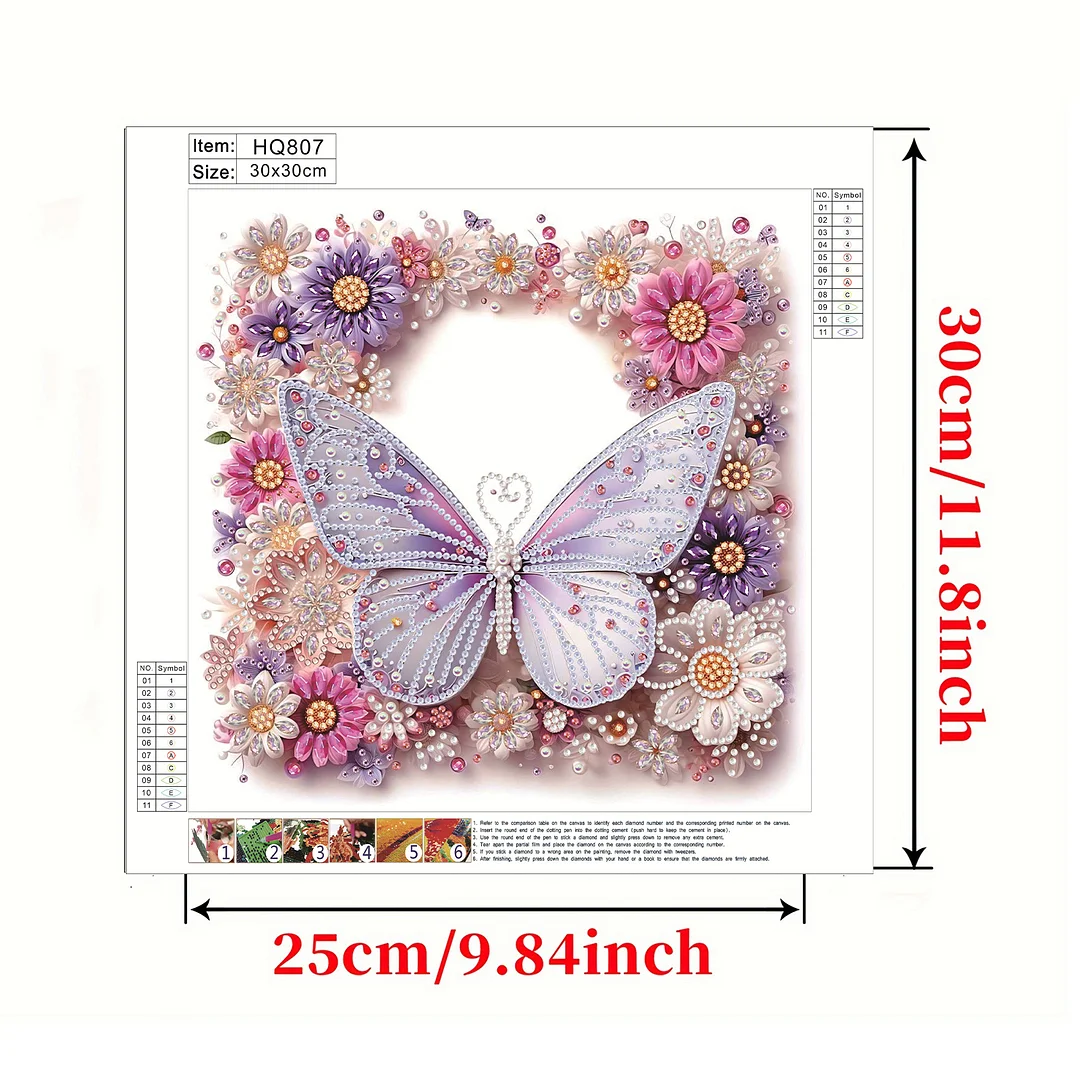 White Butterfly - Partial Special Shaped Drill Diamond Painting Kits (Canvas|30*30cm)