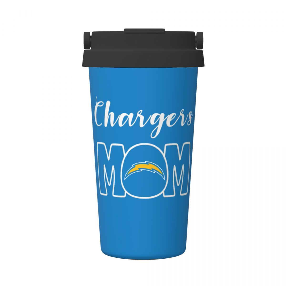 Los Angeles Chargers Mom Reusable Coffee Cup with Lid and Handle