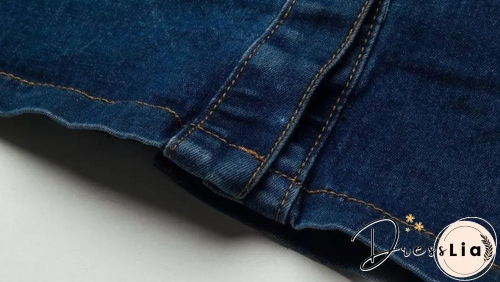 Women Denim Dress Winter Office Slim Big Size Jeans Mid-Cuff Dress Cowboy Dress With Belt For Women Jeans Dress Plus Size