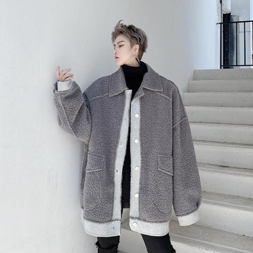 Usyaboys-Kk1556 Winter Fur One Plush Thick Coat-Usyaboys-Mne and Women's Street Fashion Shop-Christmas