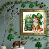 St. Patrick's Day Katze speziell geformte 5D DIY Teilbohrer Diamanten Punkte, Edelsteinkunst-Kits f&uuml;r Erwachsene, Anf&auml;nger, Wohndekoration, Diamanten,