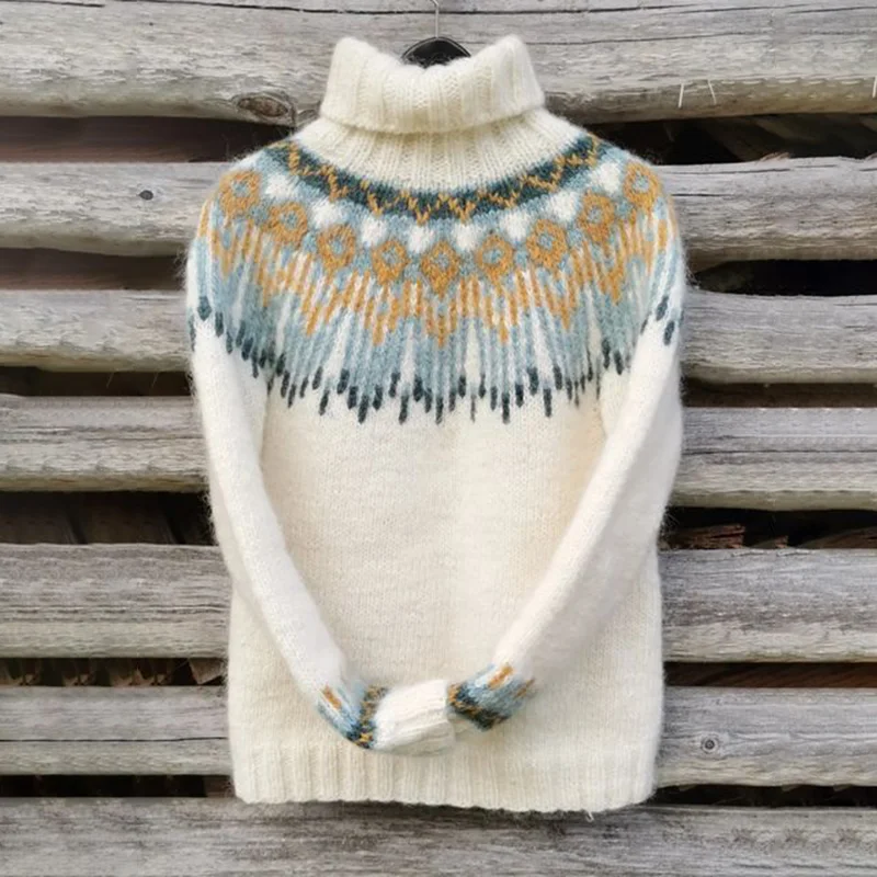 Vintage Tribal Geometric Icelandic Comfy Sweater