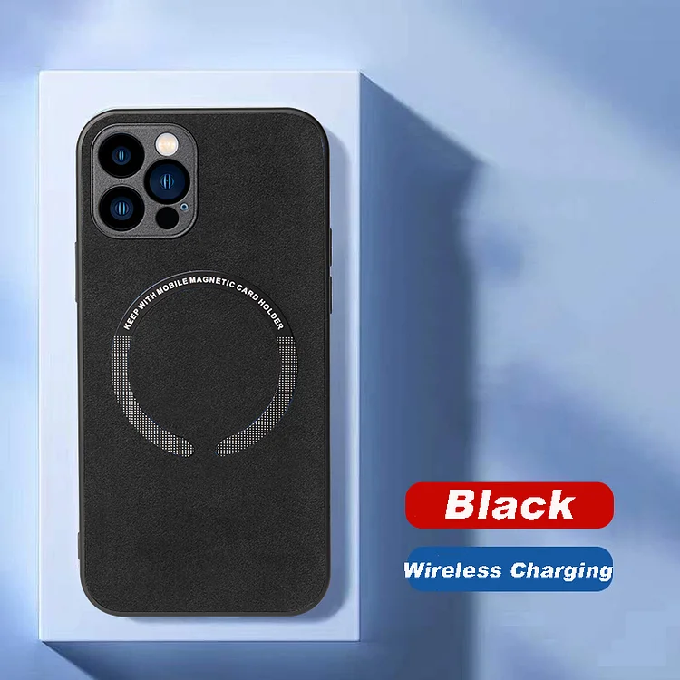 Luxury Suede Leather Wireless Charging Magnetic Phone Case  Etrgadget- Smartphone Cases & Covers | Accessories