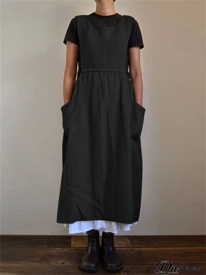 Female Simple Plain Homewear Loose-fitting Dresses