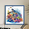 Underwater World Turtle-11CT Stamped Cross Stitch 40*40cm/15.75*15.75in