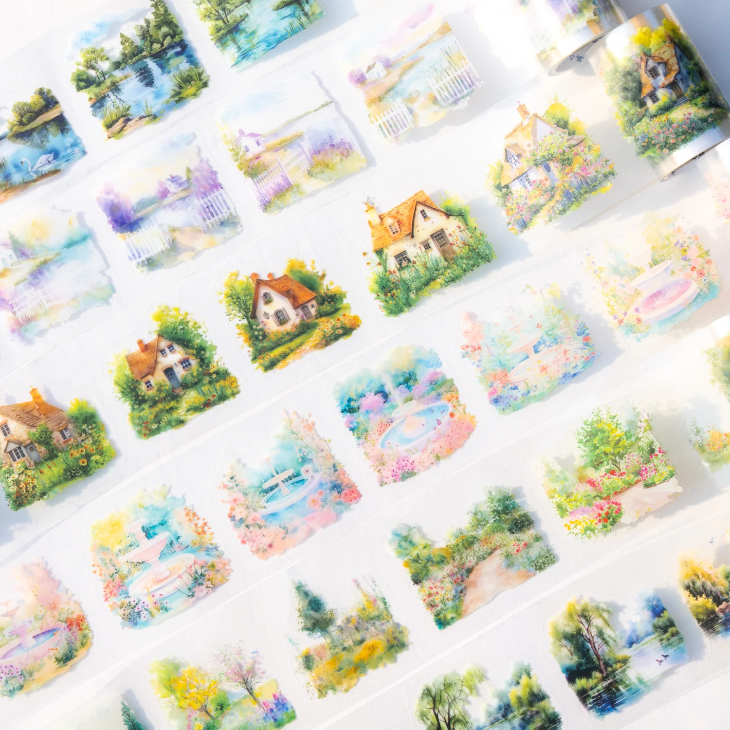 PET 테이프 - 60mm*200cm 봄 정원 시리즈 빈티지 식물 꽃 조경