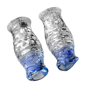 Tpe Manual Male Stroker Portable Transparent 3d Realistic Textured Pocket Pussy