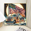 Diamond Painting-DIY Crystal Rhinestone Flag Wolf Car