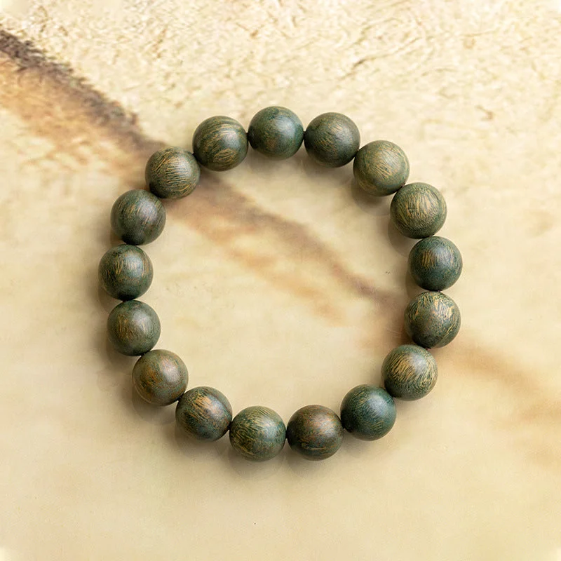 Green Sandalwood Buddha Beads Rosary Bracelet